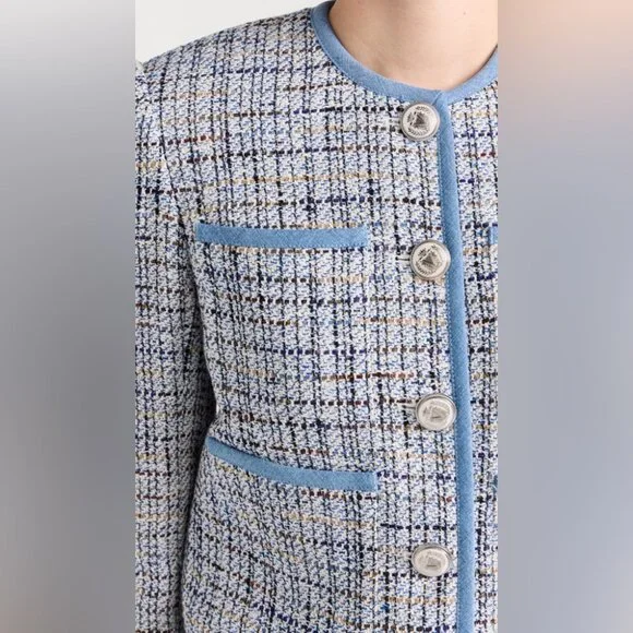 NEW Veronica Beard Darla Tweed Lady Jacket Blazer in Blue Multi | size 4 - Picture 6 of 14